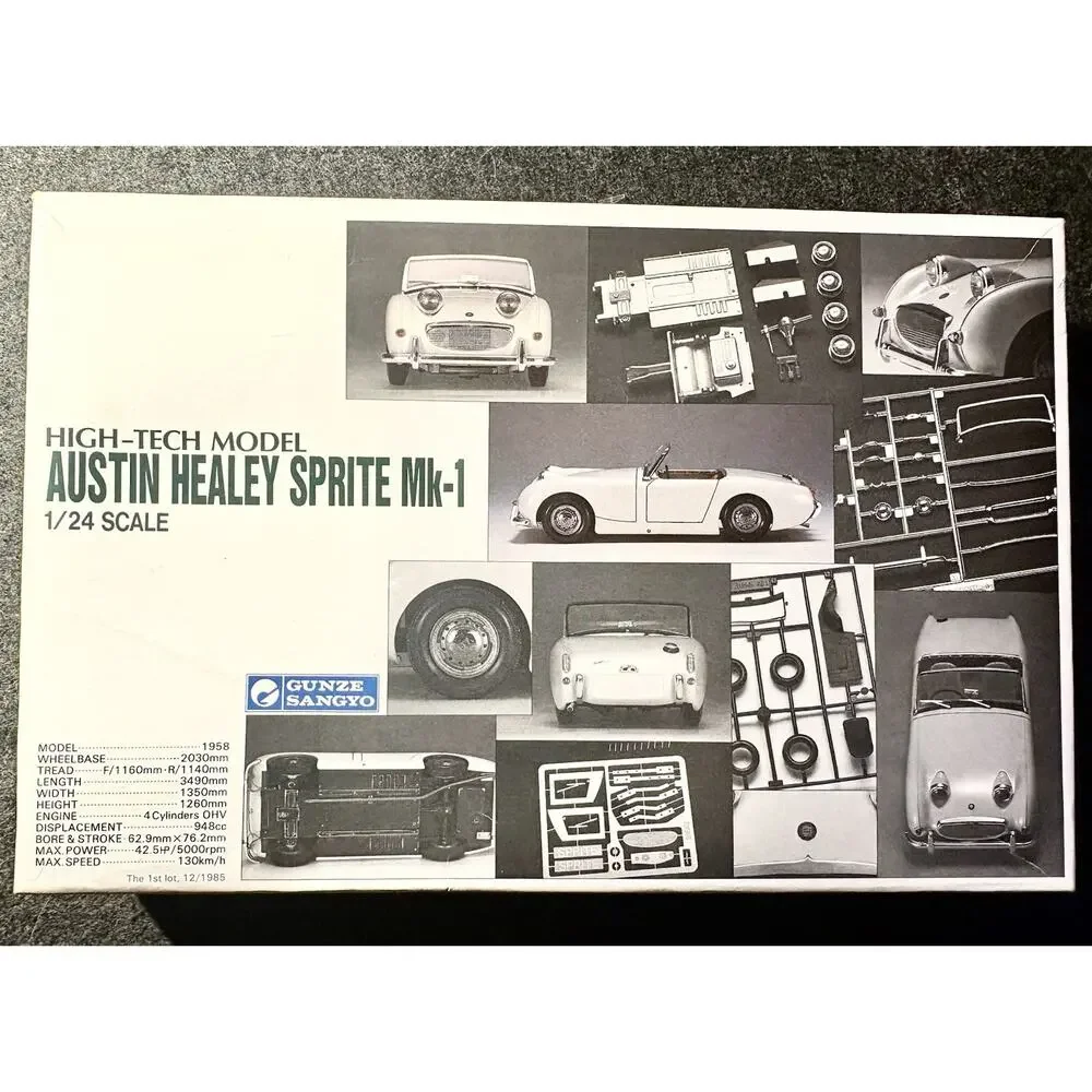 Gunze Sangyo 1/24 Austin Healy Sprite Mk-1 High-Tech Model Kit Prod 1985 NEW VTG